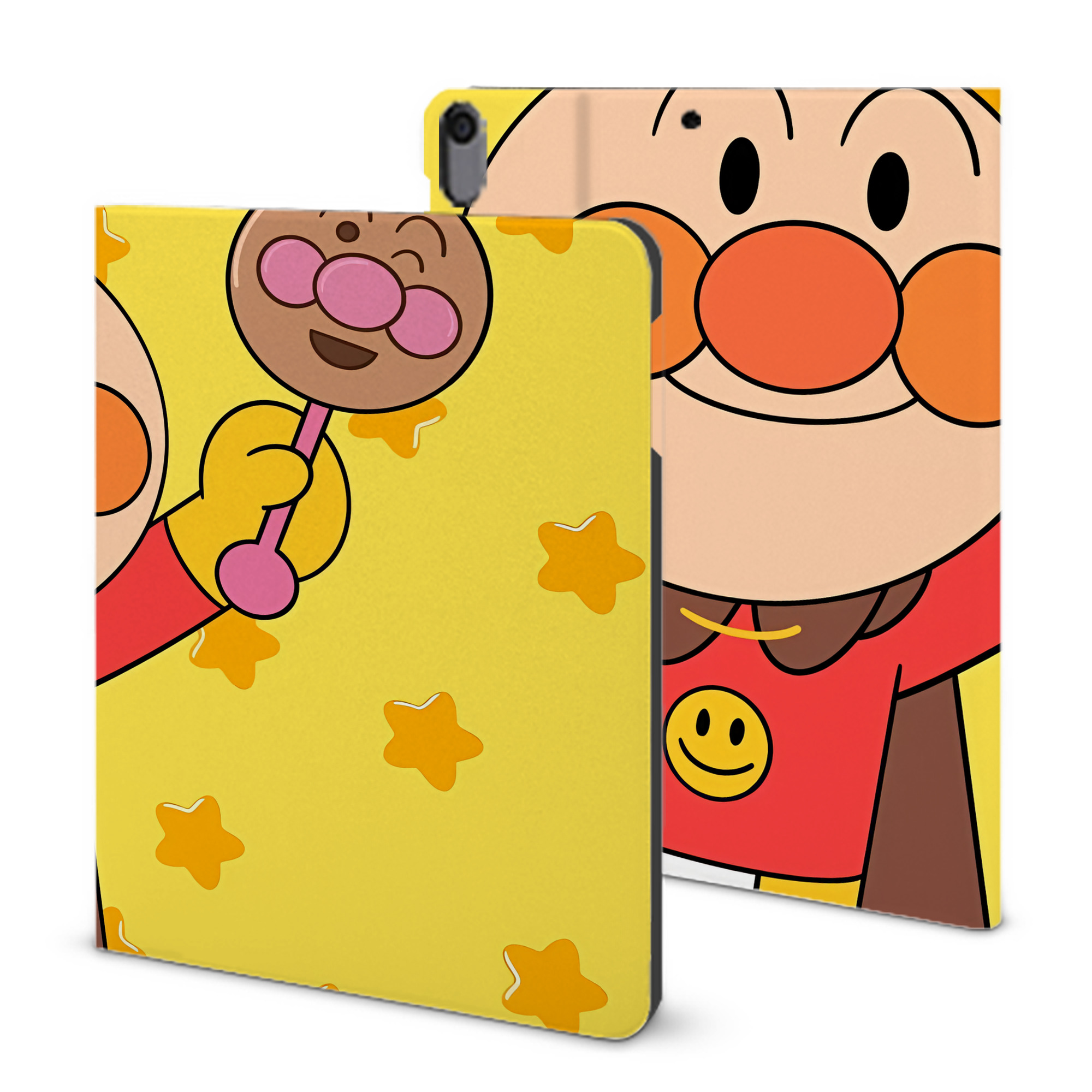 （画像用） アンパンマン Anpanman IPad ケース ブック型 PUレザー TPU 耐衝撃 軽量 薄型 ペン収納なし 全面保護 IPad 各モデル対応